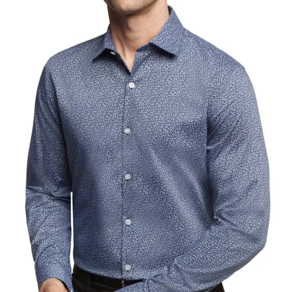 Kenneth Cole Reaction Men's Slim-Fit Dress Shirt Wrinkle resistant L 16.5 34/35